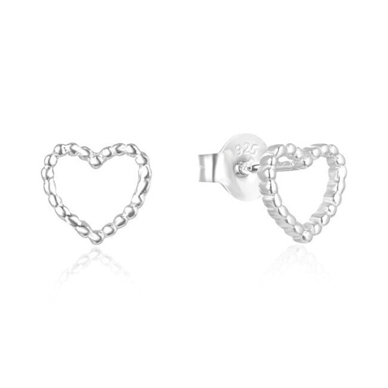 Silver minimalist heart earrings AGUP2711