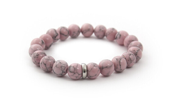 Bead bracelet made of pink howlite MINK38 / 17