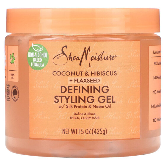 SheaMoisture, Гель для укладки, кокос, гибискус и льняное семя, 425 г (15 унций)