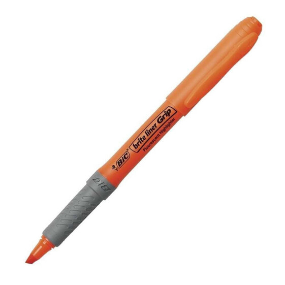 Фломастеры BIC Brite Liner Grip Fluorescent Marker 12 штук оранжевые
