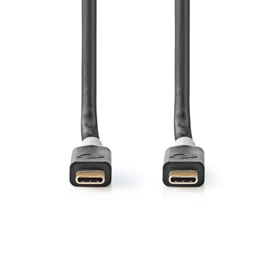 Nedis CCBW64020AT20 - 2 m - USB C - USB C - USB4 Gen 2x2 - 2000 Mbit/s - Black - Silver