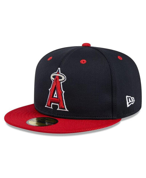 Men's Navy Los Angeles Angels 2024 Batting Practice 59FIFTY Fitted Hat