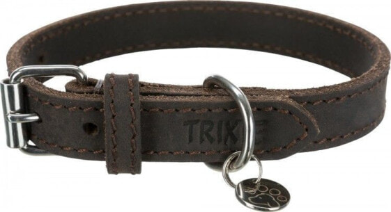 Ошейник для собак TRIXIE Rustic, для маленьких и средних пород (XS-S), из толстой кожи, темно-коричневый 27-34 см/18 мм