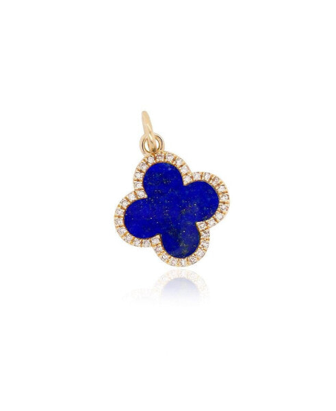 Lapis Diamond Clover Charm