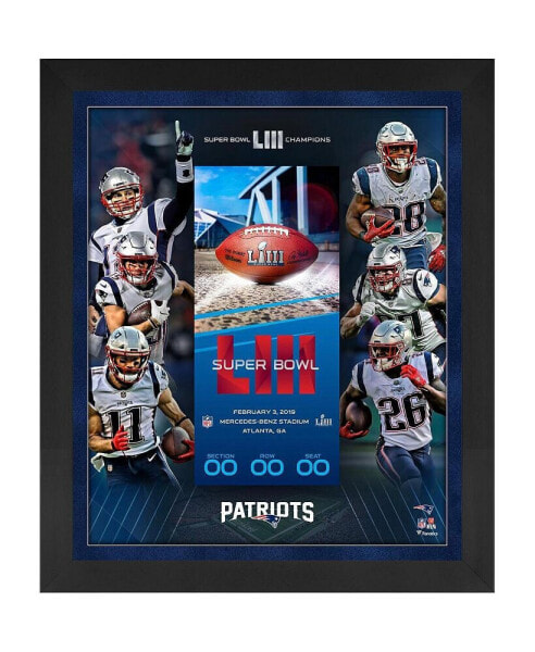 New England Patriots Framed 23" x 27" Super Bowl LIII Champions Floating Ticket Collage