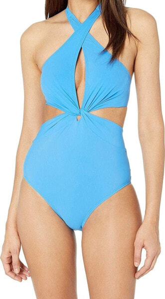 Kate Spade New York Womens 236255 Knotted Halter One-Piece Swimsuit Size S