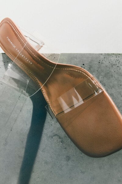 Прозрачные босоножки на каблуке ZARA