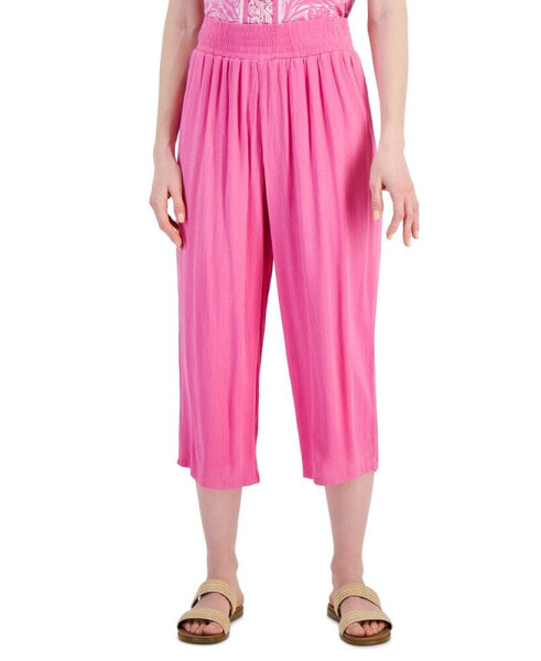 Women's Metallic Gauze Pull-On Capri Pants, Created for Macy's