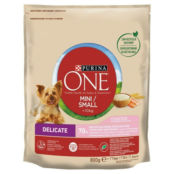 Фураж Purina One Mini/Small Sensitive Для взрослых Лососевый 800 g