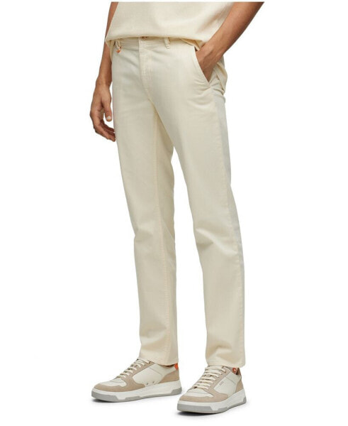 Men's Slim-Fit Stretch-Cotton Satin Trousers