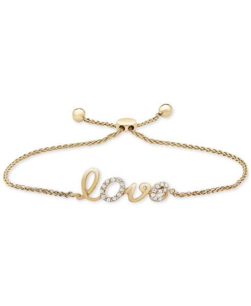 Wrapped™ Diamond Love Bolo Bracelet (1/10 ct. t.w.) in 14k Gold, Created for Macy's