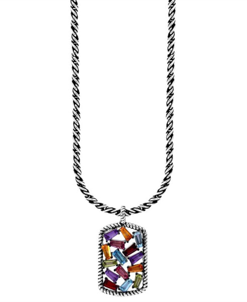 EFFY® Multi-Gemstone Scattered Cluster 18" Pendant Necklace (2-1/20 ct. t.w.) in Sterling Silver