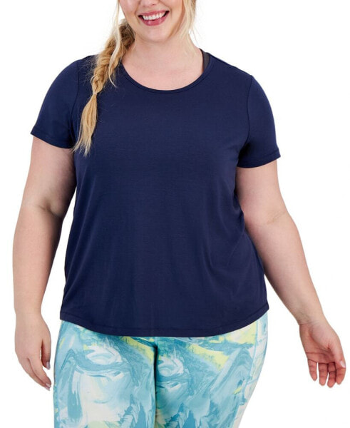 Plus Size Mesh-Back T-Shirt, Created for Macy's