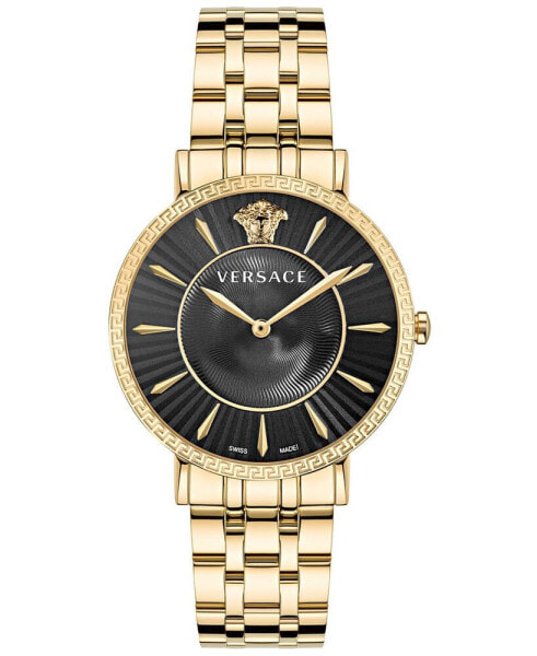 Women's Swiss Gold Ion Plated Stainless Steel Bracelet Watch 38mm