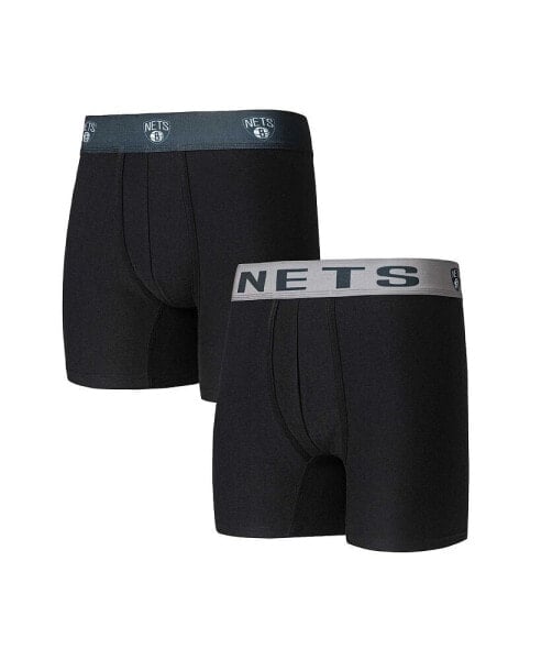 Men's Black Brooklyn Nets Breakthrough 2-Pack Boxer Briefs