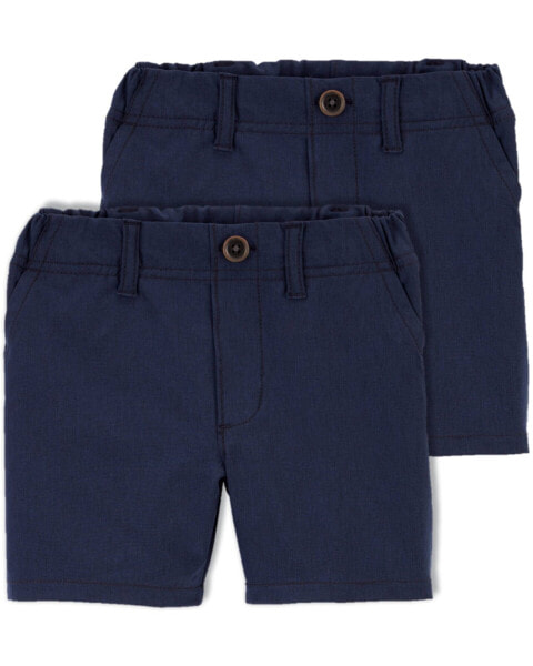 Toddler 2-Pack Lightweight Uniform Shorts in Quick Dry Active Poplin 2T