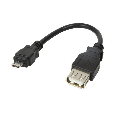 LogiLink AU0030 - Micro-USB B - USB A - Black