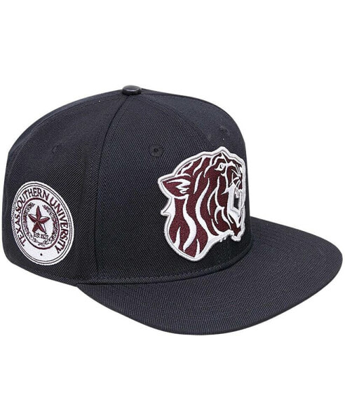 Men's Black Texas Southern Tigers Arch Over Logo Evergreen Snapback Hat