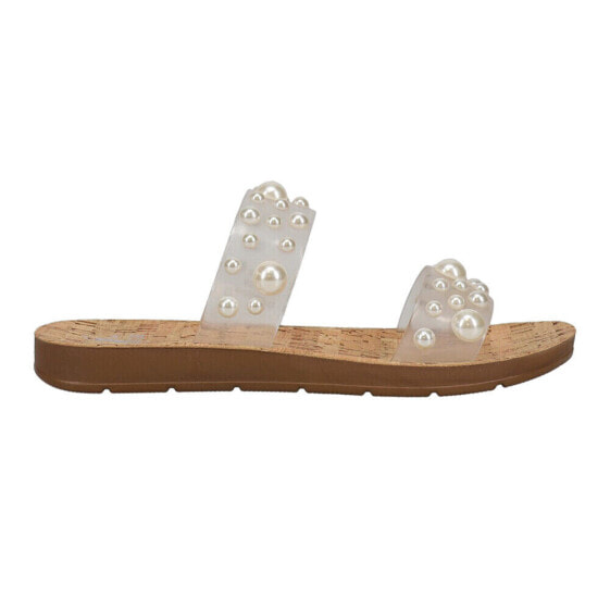 Corkys Dome N Atrix Studded Clear Slide Womens Clear Casual Sandals 41-0307-CLE