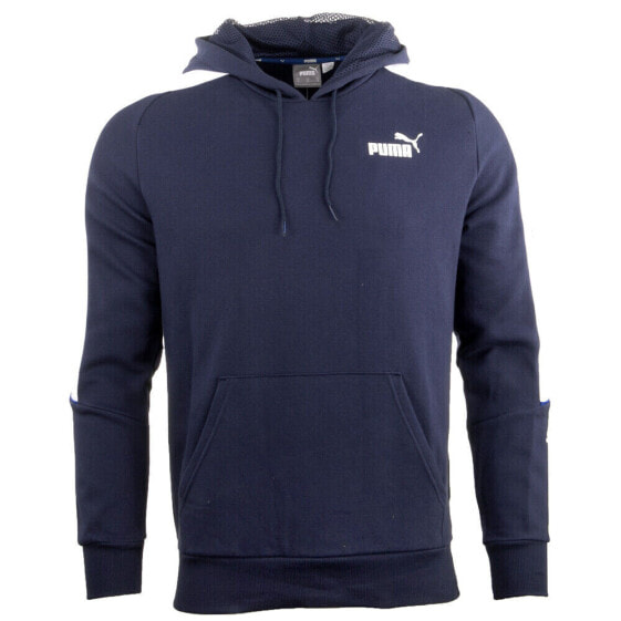 Puma Pipe Sports Logo Pullover Hoodie Mens Blue Casual Outerwear 84736206