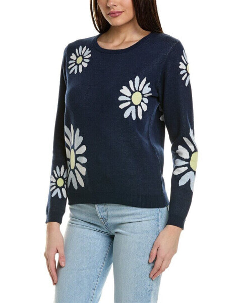 Wispr Sunflower Crewneck Sweater Women's Blue M