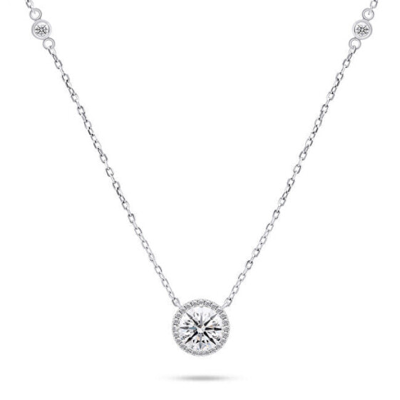 Sparkling silver necklace with zircons NCL87W