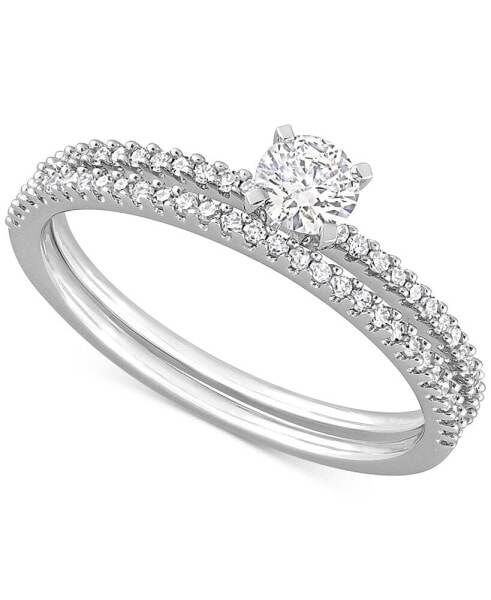 Кольцо Macy's Diamond Bridal Set White Gold.