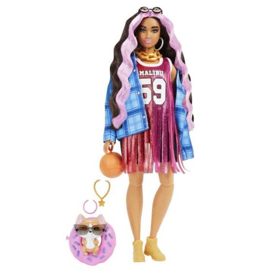 BARBIE Extra With Basketball Jersey And Pet Dog Toy Doll