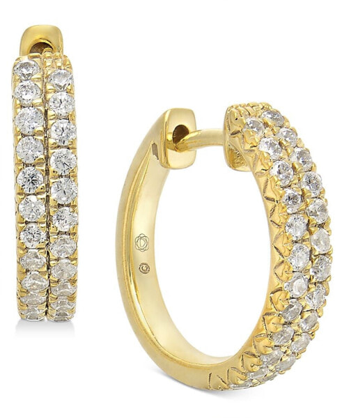 Серьги Macy's Diamond Small Hoop Gold 14K 0.53"