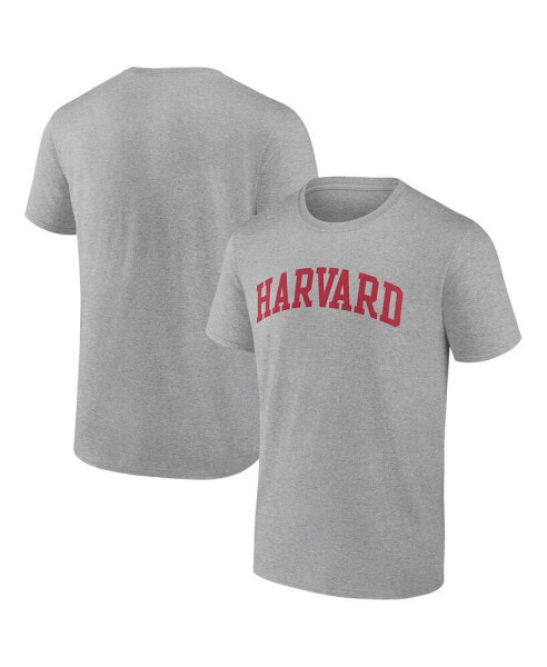 Men's Heather Gray Harvard Crimson Basic Arch T-shirt