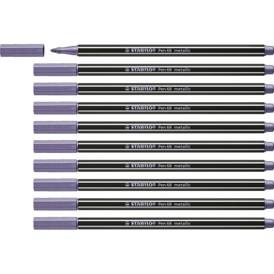 Felt-tip pens Stabilo Pen 68 metallic (10 Pieces)