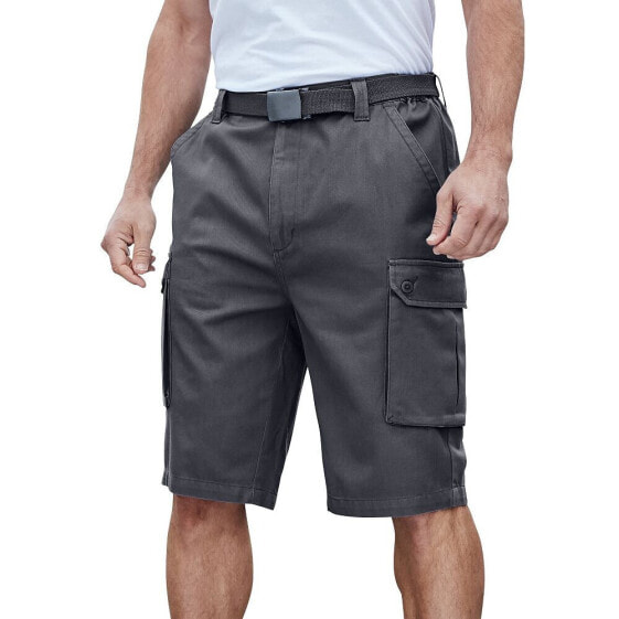 Big & Tall 12" Side Elastic Cargo Short With Twill Belt