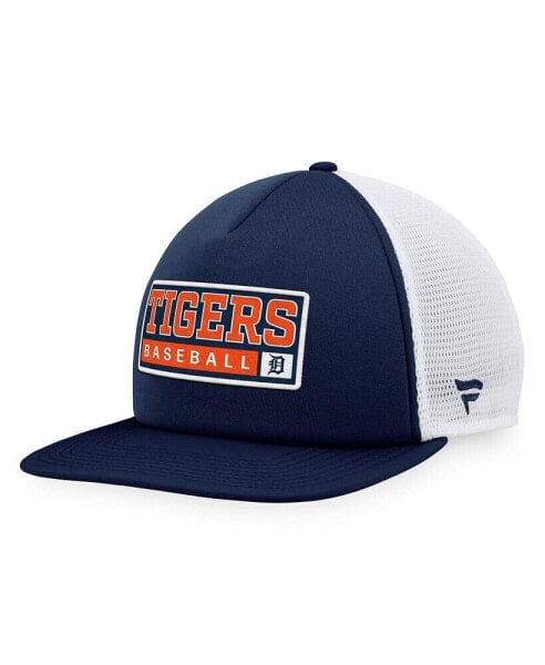 Men's Navy, White Detroit Tigers Foam Trucker Snapback Hat