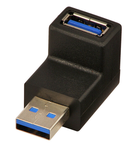 Lindy USB 3.0 Adapter Type A 90° down - USB A - USB A - Black