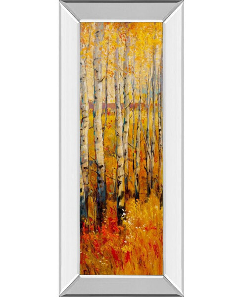 Vivid Birch Forest Il by Tim Otoole Mirror Framed Print Wall Art - 18" x 42"