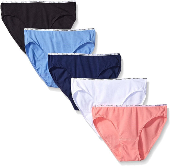 Calvin Klein 239002 Womens Cotton Stretch Logo Bikini Panty 5 Pack Size Small
