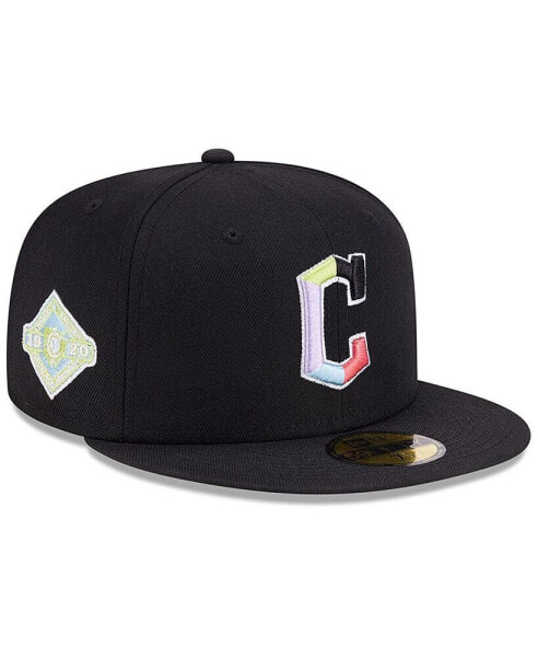 Men's Black Cleveland Guardians Multi-Color Pack 59FIFTY Fitted Hat