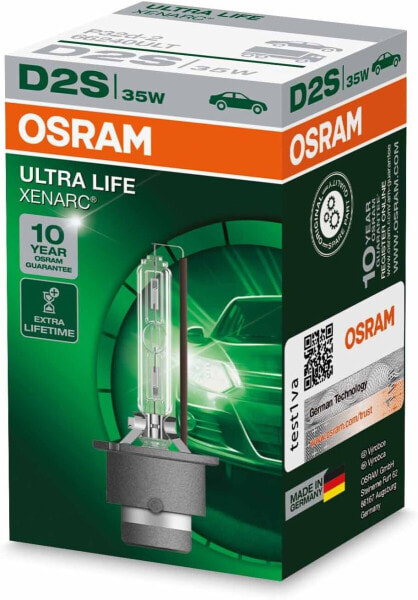 OSRAM Xenarc Ultra Life D2S HID Xenon Burner, Discharge Lamp, 66240ULT-HCB, Duobox (Pack of 2)
