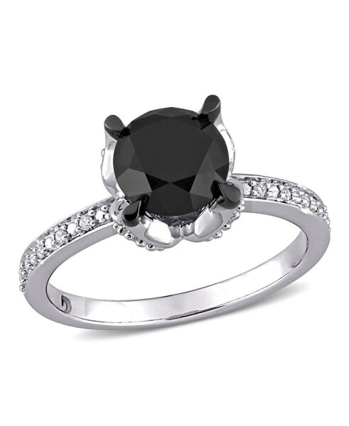 Black and White Diamond (2 ct. t.w.) Engagement Ring in 14k White Gold