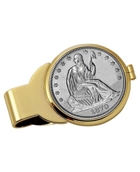 Men's Silver Seated Liberty Half Dollar Coin Money Clip