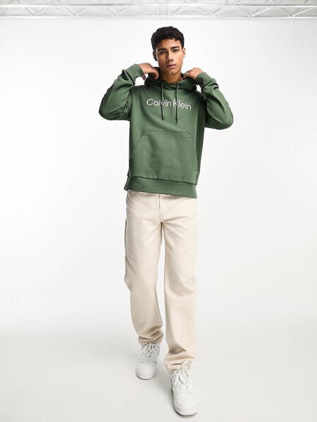 Calvin Klein hero logo comfort hoodie in khaki