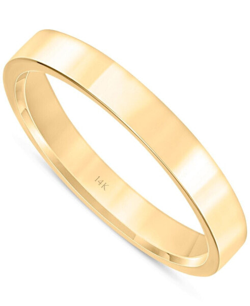 Flat Profile Comfort Fit Wedding Band in 14k Gold