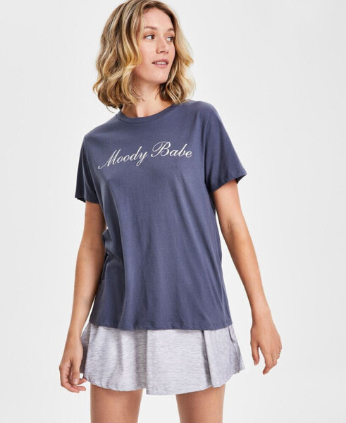 Juniors' Moody Babe Graphic T-Shirt