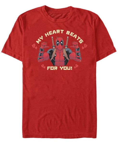 Men's Deadpool Heartbeat Short Sleeve T-shirt