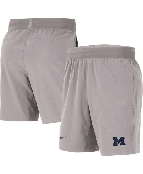 Men's Gray Michigan Wolverines Player Performance Shorts