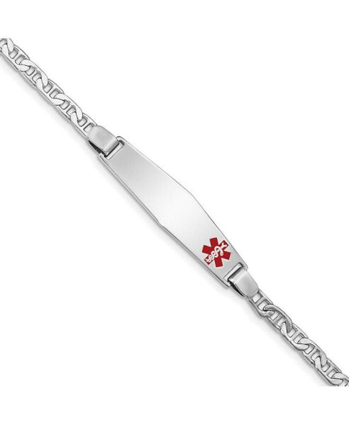 Sterling Silver Rhodium-plated Medical ID Anchor Link Bracelet