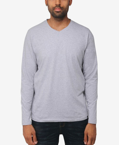 Men's Soft Stretch V-Neck Long Sleeve T-shirt