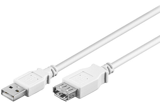 Wentronic USB 2.0 Hi-Speed Extension Cable - white - 0.6 m - 0.6 m - USB A - USB A - USB 2.0 - 480 Mbit/s - White
