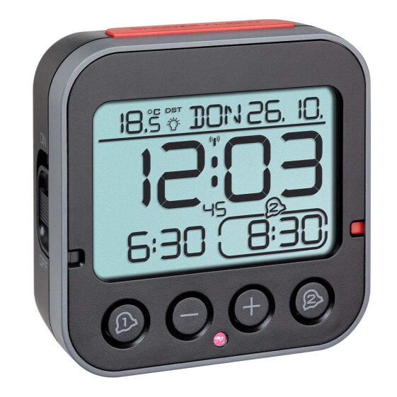 TFA Bingo 2.0 - Digital alarm clock - Square - Black - Plastic - -10 - 50 °C - Buttons