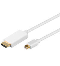 Wentronic Goobay 1m Mini DisplayPort / HDMI Cable, 1 m, Mini DisplayPort, HDMI, Gold, White, Male/Male